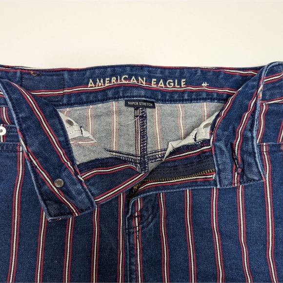 American Eagle Red White and Blue Striped Super Stretch Skirt - Picture 4 of 8